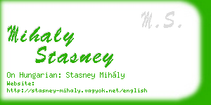mihaly stasney business card