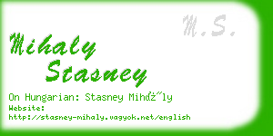 mihaly stasney business card